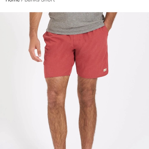 Vuori Banks Shorts size Large Red - Picture 4 of 8